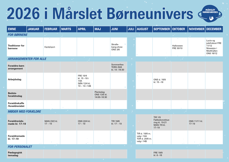 Aktiviteter i 2026